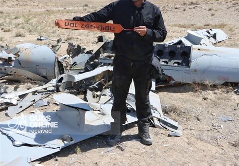تصاویر انهدام پهپاد هرمس اسرائیل در استان مرکزی‌
