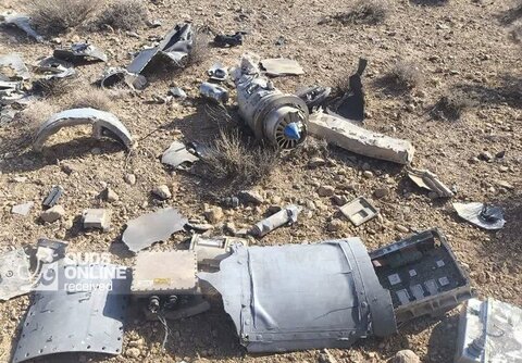 تصاویر انهدام پهپاد هرمس اسرائیل در استان مرکزی‌