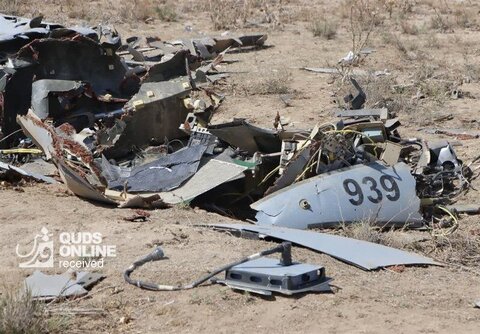 تصاویر انهدام پهپاد هرمس اسرائیل در استان مرکزی‌