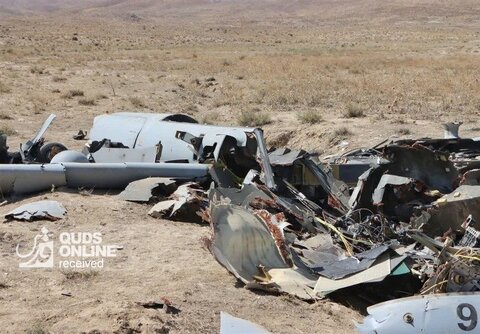 تصاویر انهدام پهپاد هرمس اسرائیل در استان مرکزی‌