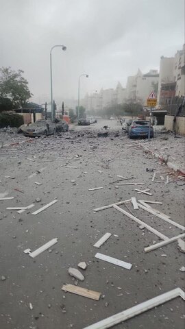 اصابت موشکهای ایرانی به شهر بئرشبع