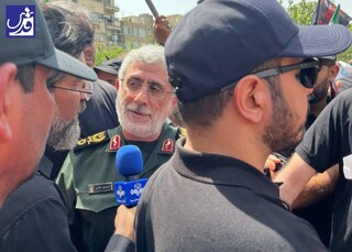 سردار قاآنی در مراسم تشییع شهدای اقتدار