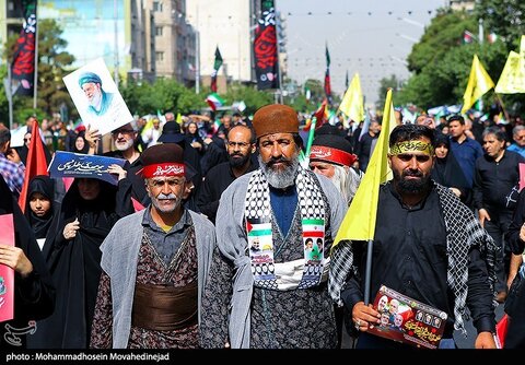 تصاویری متفاوت از حضور اقشار مختلف مردم در مراسم تشییع شهدای اقتدار