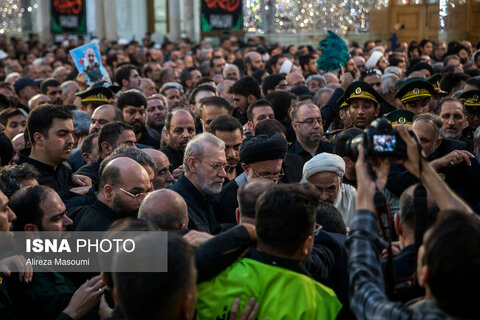 خاکسپاری پیکر شهید سرلشکر سلامی فرمانده کل سپاه در حرم حضرت عبدالعظیم حسنی (ع) - تهران