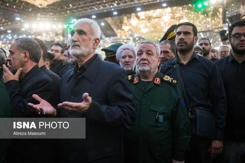 خاکسپاری پیکر شهید سرلشکر سلامی فرمانده کل سپاه در حرم حضرت عبدالعظیم حسنی (ع) - تهران