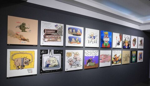 «پوزهبند» افتتاح شد/ این نمایشگاه پاسخی طنزآمیز به ادعاهای دشمن است