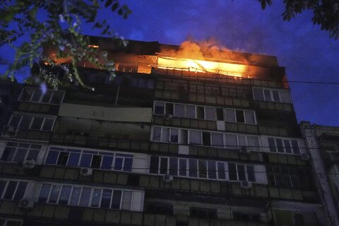 تصاویر آخرین حمله موشکی و پهپادی بزرگ روسیه به کیف