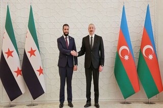 دیدار «جولانی» با «الهام علی‌اف» در باکو + تصاویر