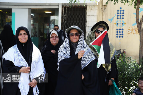 تجمع حامیان فلسطین در مقابل دفتر سازمان ملل مشهد