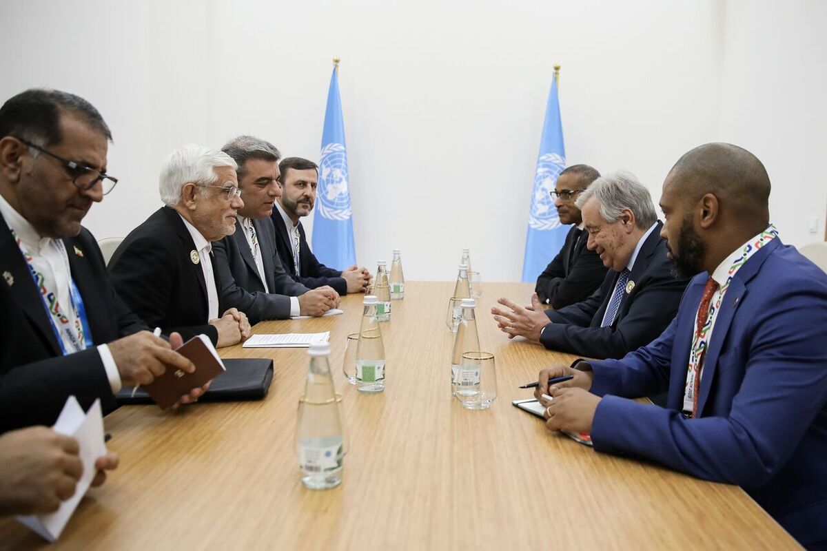 عارف در دیدار با گوترش: نگرانیم تجاوز به کشورها تبدیل به رویه شود