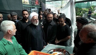 حضور رییس قوه قضاییه در موکب اصفهانی ها در جوار حرم رضوی