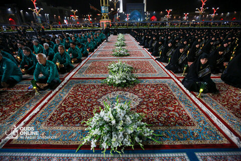آیین خطبه خوانی شب شهادت امام رضا علیه‌السلام در حرم مطهر رضوی