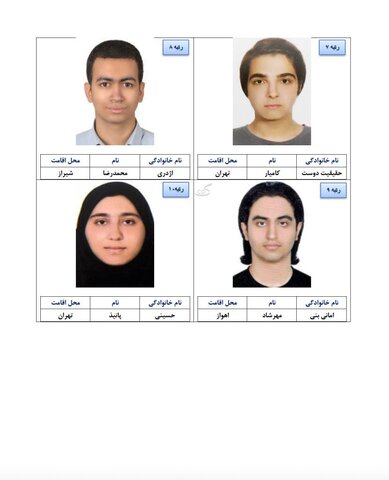 اسامی نفرات برتر ۵ گروه آزمایشی کنکور اعلام شد