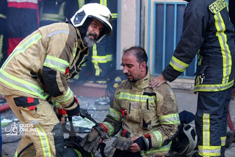 حریق گسترده کارگاه مبل‌سازی در بزرگراه بابانظر مشهد