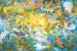 مروری بر آثار ماندگار استاد فرشچیان که در موزه آستان قدس رضوی نگهداری می‌شوند/ بهشت بر بوم هستی