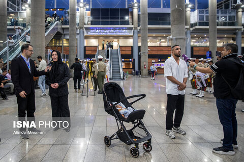 استقبال از تیم ملی کشتی آزاد ایران در فرودگاه امام خمینی (ره)