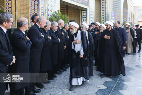 تشییع پیکر حجت‌الاسلام والمسلمین علی اکبر الهی خراسانی در حرم مطهر رضوی
