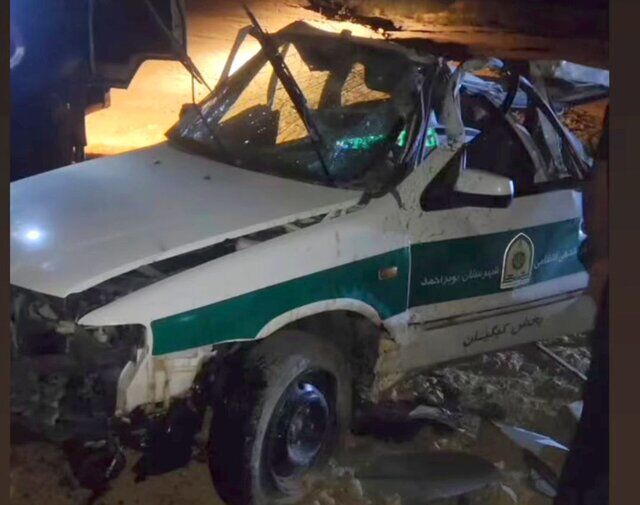 فوت ۲ مامور فراجا در پی واژگونی خودروی پلیس