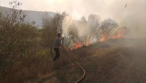 مهار آتش‌سوزی در حریم پارک ملی دریاچه ارومیه