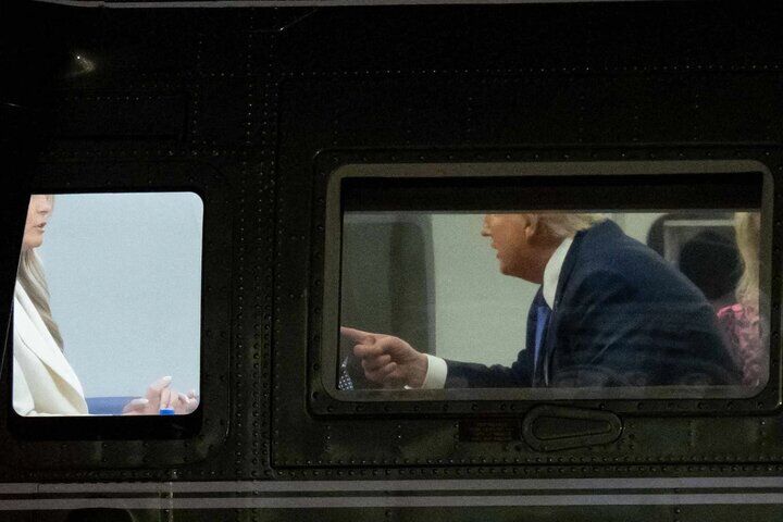 مکالمه پرتنش ترامپ و ملانیا از چشم دوربین‌ اسکای‌نیوز دور نماند