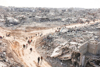 نمایش صلح در کاخ سفید، ویرانی جنگ در غزه