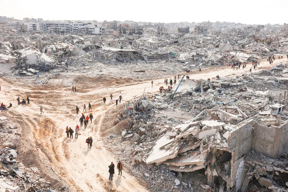 نمایش صلح در کاخ سفید، ویرانی جنگ در غزه