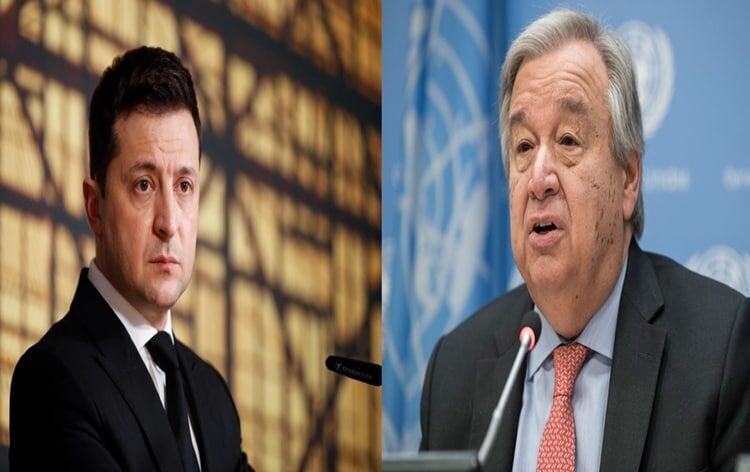 گفت وگوی زلنسکی و گوترش درمورد نیروگاه هسته‌ای زاپوریژیا و غزه