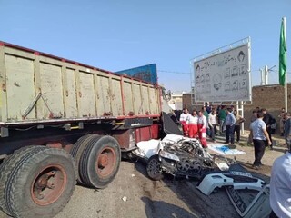 فوت پنج نفر از کارکنان دانشگاه علوم پزشکی ‌فسا بر اثر تصادف+تصاویر