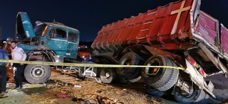 تصادف مرگبار تریلر با کامیون در آزادراه تهران - ساوه