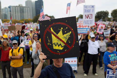 تصاویری از اعتراضات ضد ترامپ، جنبش «بدون پادشاه» در سراسر آمریکا