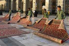 گزارش تصویری | خدمت فرش در حرم امام رضا (ع)