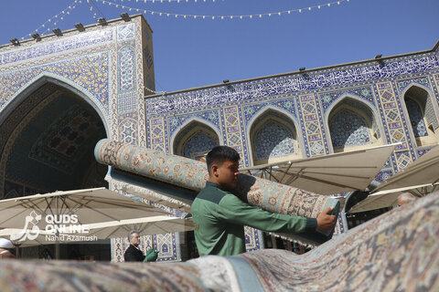 گزارش تصویری | خدمت فرش در حرم امام رضا (ع)