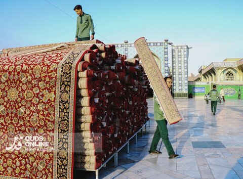 گزارش تصویری | خدمت فرش در حرم امام رضا (ع)