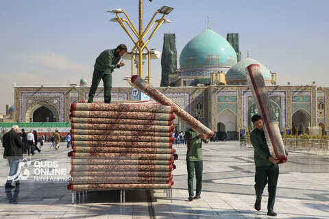 گزارش تصویری | خدمت فرش در حرم امام رضا (ع)
