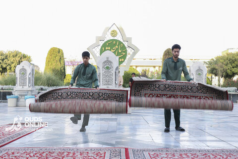 گزارش تصویری | خدمت فرش در حرم امام رضا (ع)