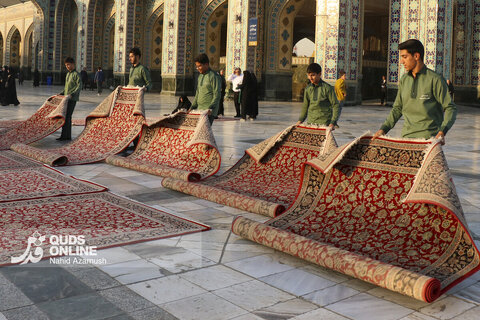 گزارش تصویری | خدمت فرش در حرم امام رضا (ع)