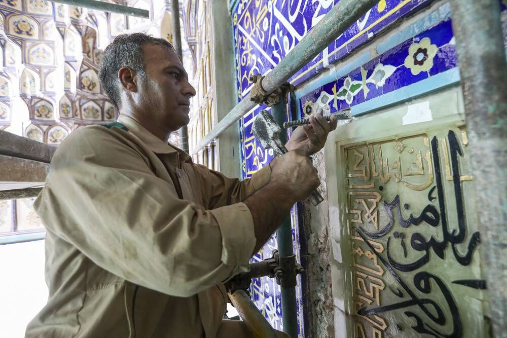 آغاز عملیات مرمت و بهسازی محراب ایوان مقصوره مسجد گوهرشاد