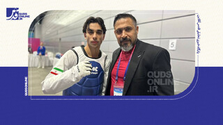 فیلم | احترام نظامی زندی در برابر پرچم ایران پس از کسب مدال طلا