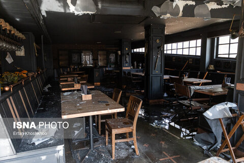 گزارش تصویری | آتش‌سوزی یک رستوران در شهرک غرب