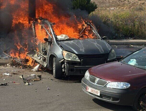 حمله پهپادی رژیم صهیونیستی به یک خودرو در بنت جبیل