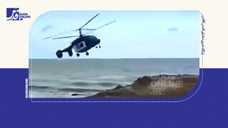 فیلم | سقوط بالگرد روسیه در ساحل خزر