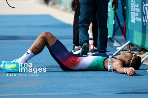 ناراحتی دوندگان ایرانی پس از عدم کسب نتیجه در مسابقات دو بازی‌های کشورهای اسلامی