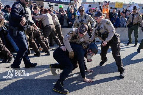 درگیری معترضان آمریکایی با پلیس مهاجرت شیکاگو