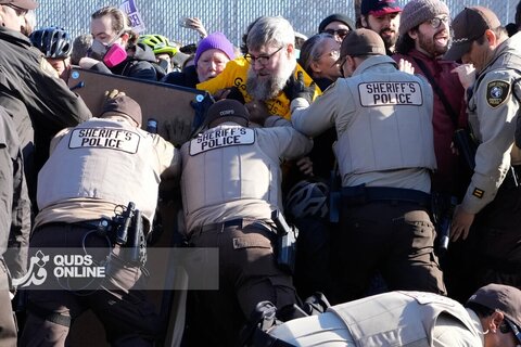 درگیری معترضان آمریکایی با پلیس مهاجرت شیکاگو