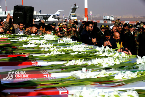 گزارش تصویری | مراسم استقبال از پیکر مطهر 13 شهید گمنام - فرودگاه شهید هاشمی‌نژاد مشهد