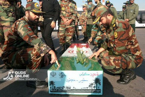 گزارش تصویری | مراسم استقبال از پیکر مطهر 13 شهید گمنام - فرودگاه شهید هاشمی‌نژاد مشهد