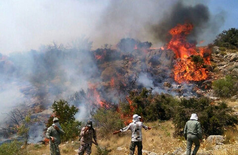 مهار آتش‌سوزی جنگل‌های «زینگالو» مازندران