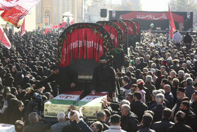 گزارش تصویری | مراسم تشییع پیکرهای مطهر ۱۳ شهید گمنام در مشهد