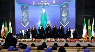 اجتماع باشکوه دختران نوجوان در سوگ حضرت زهرا (س) در حرم مطهر رضوی