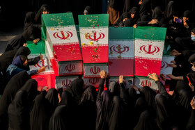 مراسم تشییع پیکرهای پاک ۱۰۰ شهید گمنام - تهران